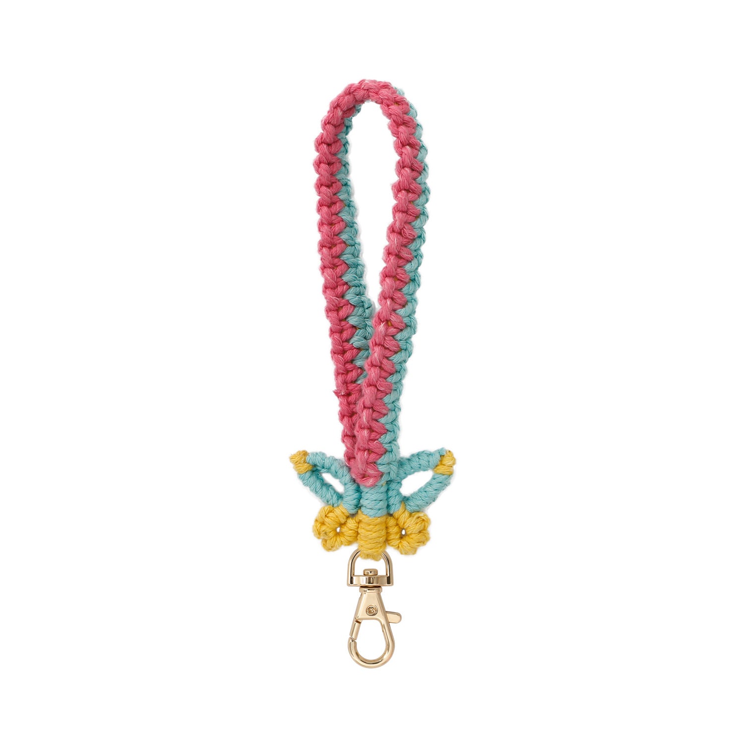 Wholesale Cotton Rope Hand Woven Butterfly Wristband with Keychain